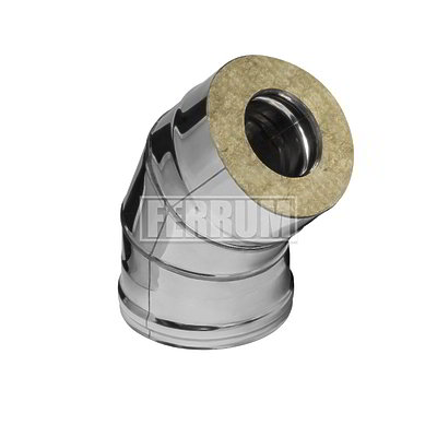 Сэндвич-колено 135 FERRUM (430/0,8мм + нерж.) Ф110х200